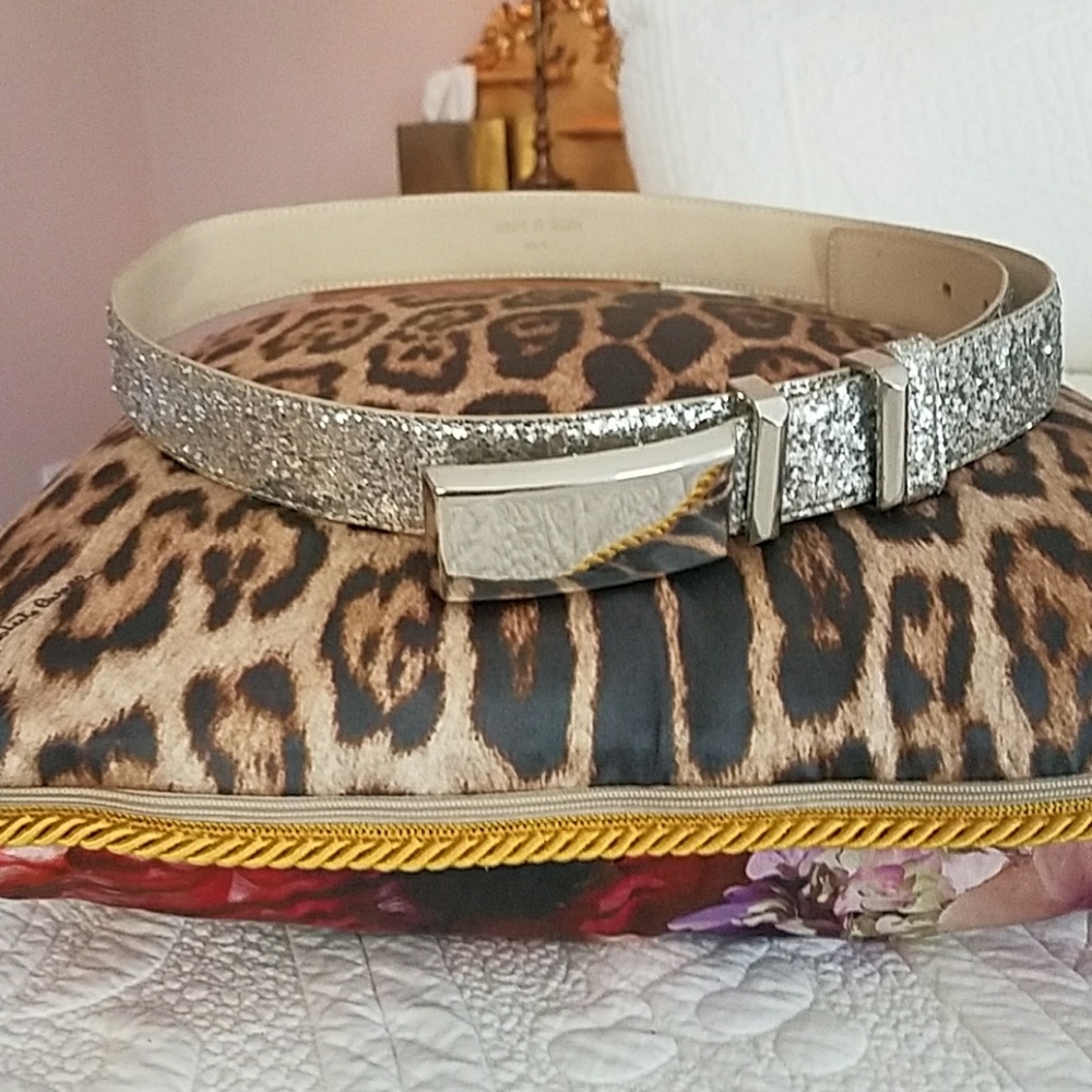 sass & bide silver glitter belt m/l
